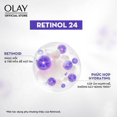 Combo Kem Dưỡng Ẩm Ban Đêm + Serum OLAY RETINOL24 Giúp Trẻ Hóa Da & Mờ Nếp Nhăn 50G + 30ML