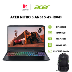 Laptop Gaming Acer Nitro 5 AN515 (Ryzen™ 7-5800H | 16GB | 512GB | RTX™ 3060 6GB | 15.6 inch FHD | Win 11 | Đen)