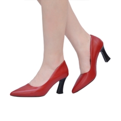 Giày cao gót nữ Da Bò thật ELMI màu Đỏ ESW347
