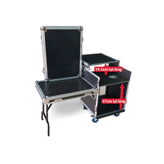 Tủ rack âm thanh 14U cánh bướm, chân bàn, ngăn mixer, KT 70x55x85cm (DxRcC)