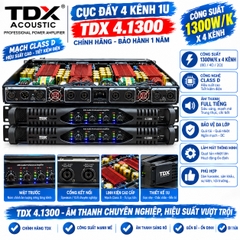 Cục Đẩy 4 Kênh 1U TDX 4.1300 Chính Hãng - 1300W/Kênh, Mạch Class D