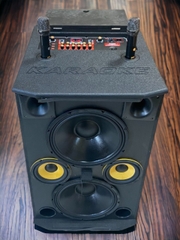 Loa kéo bình ADX-212b 3 tấc đôi công suất lớn, 800w, 2 Micro UHF, Micro chống hú cao cấp