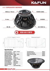 Loa bass rời KAFUN KS18115F5 – Công Suất 2400W, Bass Sub Uy Lực Cho Sân Khấu & Karaoke