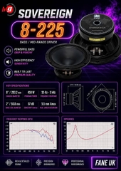 Loa FANE Sovereign 8-225 Bass 20 Coil 50 – Mid Bass 450W Chính Hãng FANE UK