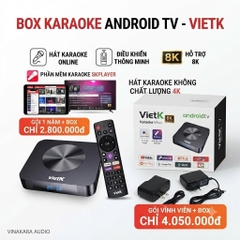 Tivibox VietK VBox 8K Karaoke – Android TV Box 8K, Kho Karaoke Amazing, Điều Khiển Giọng Nói