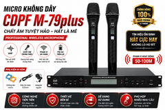 Micro Không Dây CDF M-79 Plus 2 Micro Cầm Tay Bộ Thu Phát Karaoke Gia Đình Sân Khấu