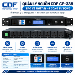 Quản Lý Nguồn CDF CF-338 | Bảo vệ thiết bị, 8 cổng tự động, 2 cổng trước mẫu