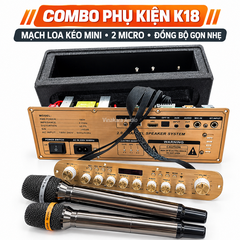 COMBO PHỤ KIỆN ĐỒNG BỘ LOA KÉO - HỘP MẠCH K18, MẠCH K18, MICRO LOA KÉO