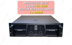 Cục đẩy main công suất Shidun GL-5500, 2 kênh, nguồn xuyến H, 2x1800w, chuyên sub đôi coil 125,  bh 12 tháng