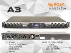 Cục đẩy công suất 2 kênh MAIN BOSA A3, 2 CH x 800w