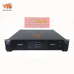 Cục đẩy main công suất Shidun PRO 1000, 3 kênh, Nguồn xung classs D,2X600w+1000w,  bh 12 tháng