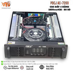 Cục đẩy công suất PDCJ AC-7200, 80 sò 1800wx4CH, 45kg chính hãng, chơi full 40 đôi |sub đơn coil 125