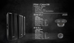 Loa colum PSD D8, 2 bass 20cm, 2 treble neo, 350w - hàng chính hãng