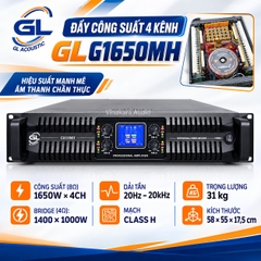 Cục Đẩy Công Suất GL G1650MH 4 Kênh – 1650W x 4CH, Class H