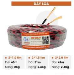 Dây loa đồng đỏ đen, kiểu xoắn, chuyên loa, 2 lõi, 1.0, 1.5, 2.0