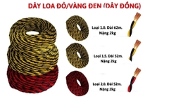 Dây loa đồng đỏ đen, kiểu xoắn, chuyên loa, 2 lõi