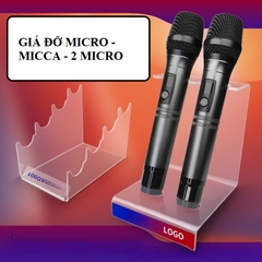 Kệ micro mica trong suốt, đựng 2 micro trang trí, X2, X6