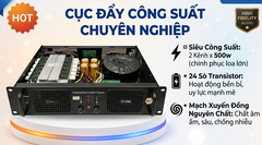 Cục đẩy công suất GHS GT-2400, 2 kênh x 500w, 24 sò, mạch xuyến đồng
