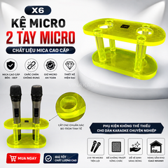 Kệ micro mica trong suốt, đựng 2 micro trang trí, X2, X6