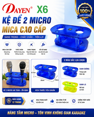 Kệ micro mica trong suốt, đựng 2 micro trang trí, X2, X6