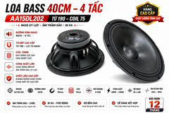 Loa bass 4 tấc, bass 40cm 190 coil 75 AA15DL202