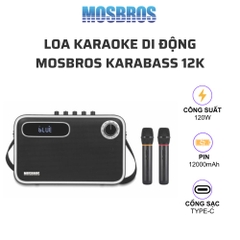 Loa nghe nhạc karaoke MOSBROS Karabass 12K , Công suất 120w, 2 micro