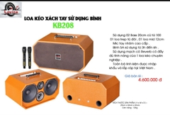 Loa xách tay LOVINA KB208, 2 bass 20cm, 1 treble đôi 1 mid, 350w
