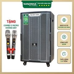 Loa Kéo Nanomax K180 Bass 40cm 820w Lưới Xám Karaoke Bluetooth