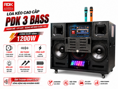 Loa Kéo Bình PDK DK-1200LED Pro – 3 Bass, Công Suất 1200W, Kèm 2 Micro