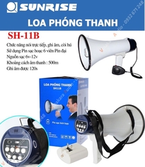 Loa phóng thanh cầm tay Sunrise SH11B ( Thu Tiếng, Thẻ Nhớ, Pin Sạc, Không Mp3)