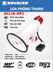 Loa phóng thanh cầm tay Sunrise SH11B (USB, THU TIẾNG, THẺ NHỚ, PIN SẠC)