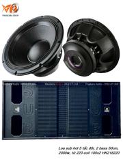 Loa sub hơi 50 đôi 2 bass 50cm, 2000w, từ 220 coil 100x2 HK218220