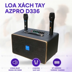 Loa xách tay Azpro D336, 300W, 2 Micro UHF ca nhẹ