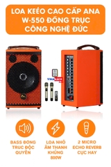 Loa xách tay ANA W-550, loa đồng trục, 2 Micro UHF, 800w