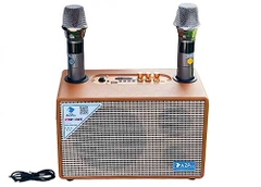 Loa karaoke bluetooth mini xách tay AZPro AZ-SG06 Plus kèm 2 micro không dây