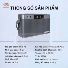 Loa xách tay mini KCB-K8| Chính hãng, 2 Micro UHF