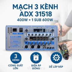 Mạch loa kéo 19x38 ADX 31518, 3 kênh ,Kênh full 800w, Kênh sub 600w