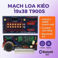 Mạch loa kéo 19x38 T900S 2 kênh x 450w, công suất mạnh mẽ, có kênh sub