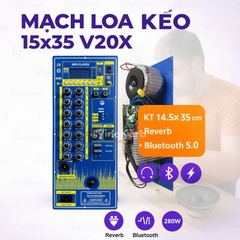 Mạch loa kéo 4 tấc đơn V20X KT 14.5X35 cm, Reverb, bluetooth 5.0, 200w
