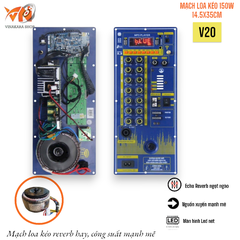 Mạch loa kéo 4 tấc đơn KT 14.5X35cm, Reverb, bluetooth 5.0