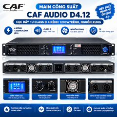 MAIN CÔNG SUẤT CAF AUDIO D4.12 – CỤC ĐẨY 1U CLASS D 4 KÊNH 1200W/KÊNH