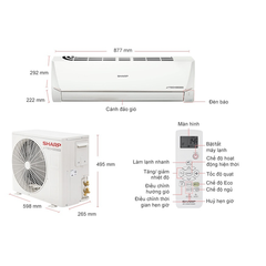 Máy lạnh Sharp Inverter AH-X9XEW 1 HP