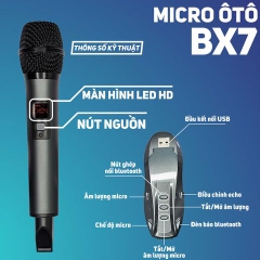 Micro đa năng không dây BX7 (có Echo, Bluetooth) dành cho oto, loa bluetooth