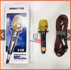 Micro dây Sunrise S-318. Chống hú tốt - Hát karaoke hay, giọng nhẹ như ca sĩ - Hàng chính hãng