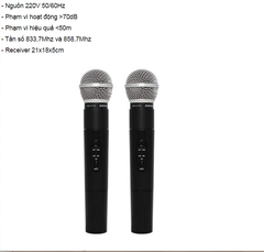 Micro không dây Sunrise SM-2700 - Hát karaoke hay. Hút âm tốt - Hàng chính hãng