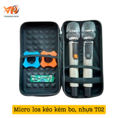 Micro loa kéo kèm bo, nhựa T02, chống hú