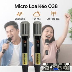 Micro loa kéo kèm bo Q38, nâng cấp micro, hát nhẹ , chống hú
