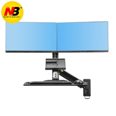 GIÁ TREO 2 MÀN HÌNH MÁY TÍNH GẮN TƯỜNG KẾT HỢP GIÁ ĐỠ BÀN PHÍM NB-MC27-2A (22