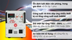 Ổn áp LiOA 1 pha 10kVA LiOA SH-10000II (Loại 10Kg), SH-7500ii 7.5Kva (Loại 7,5KVA) dải 90 trở lên
