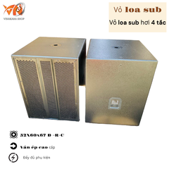 Vỏ loa Sub hơi 4 tấc,Ván ép cao cấp,Đủ phụ kiện,KT 52x60x67, VLS4TVE02